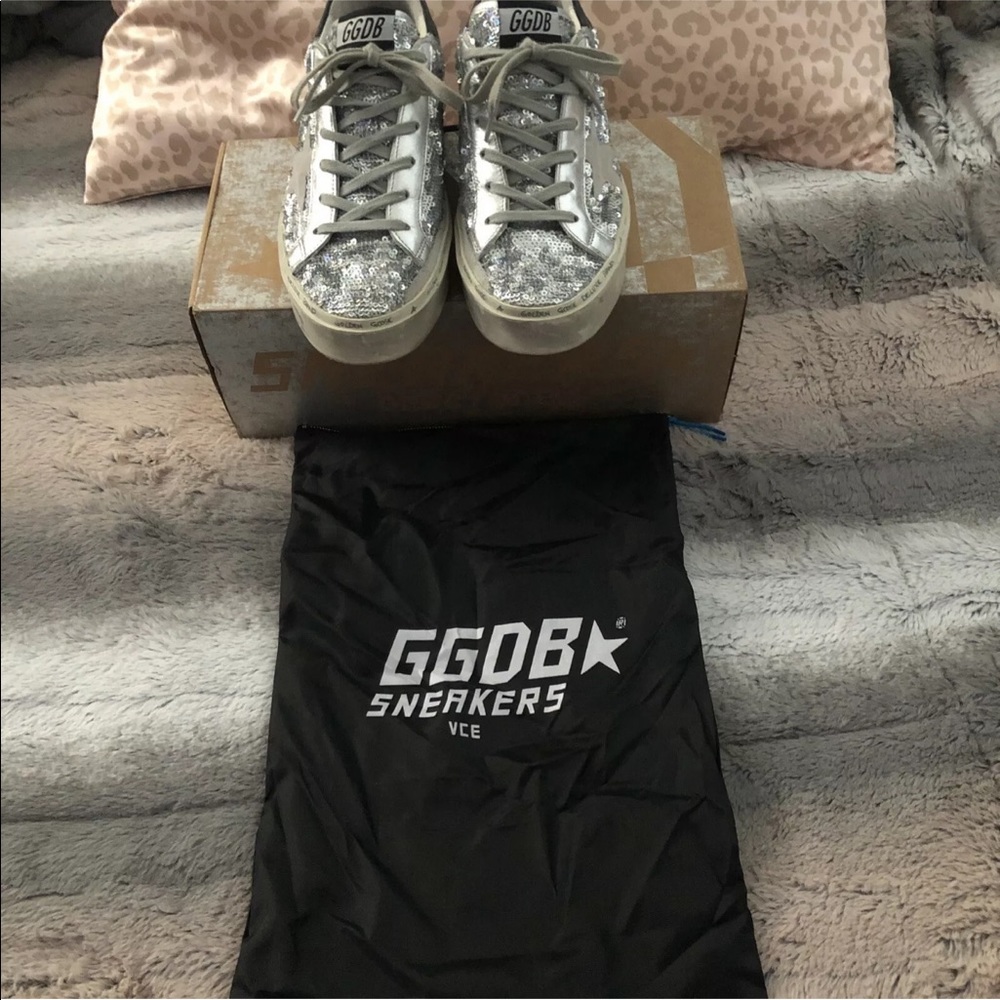Gently Used Size 37 Golden Goose  Sneakers. TONS OF SPARKLE ✨
